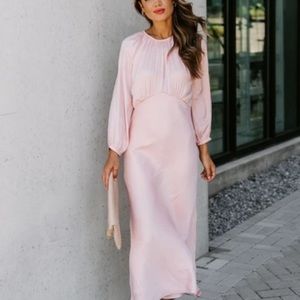 VICI Light Blush Satin Maxi Dress - Extra Small